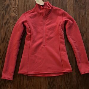 DAKINI Women’s Pullover Fleece Half Zip Top XS NWT Pale Red Coral Super Soft